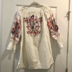 Free People balloon sleeve embroidered dress